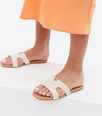 Newlook Off White Woven Cut Out Sliders