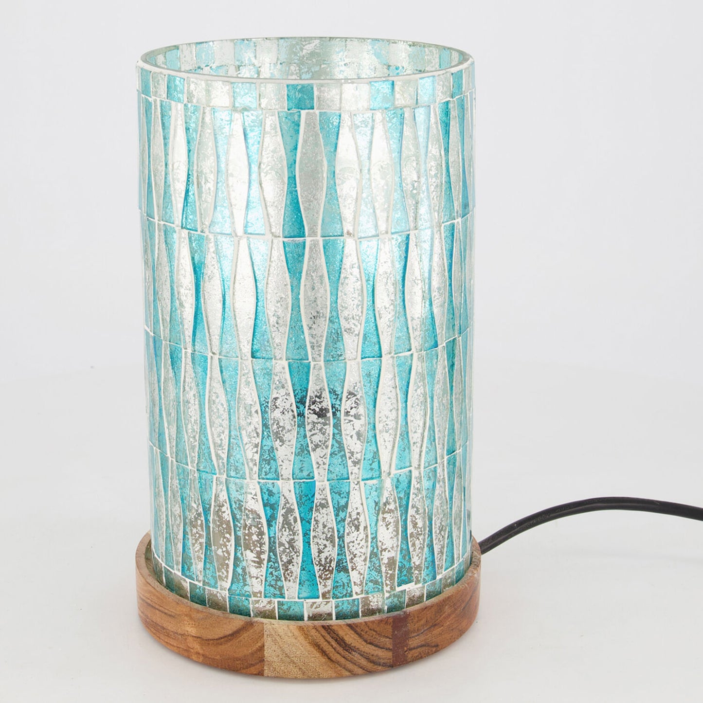 Blue & Silver Mosaic Table Lamp 23cm